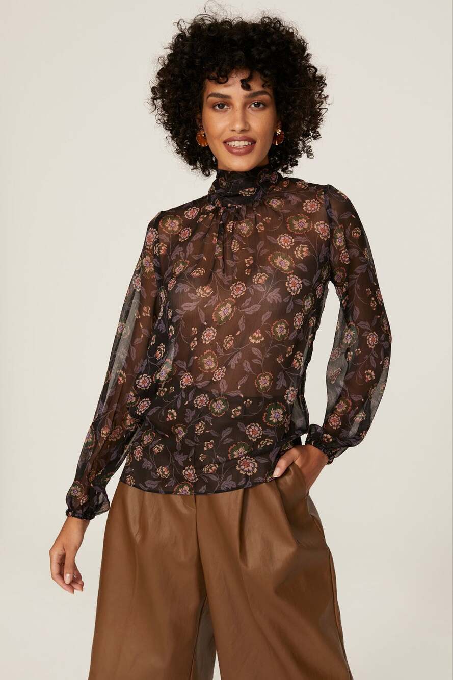 MISA - Los Angeles Lulu Floral Top - Size Small